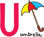 Letter U umbrella stock illustration. Illustration of open - 18024703