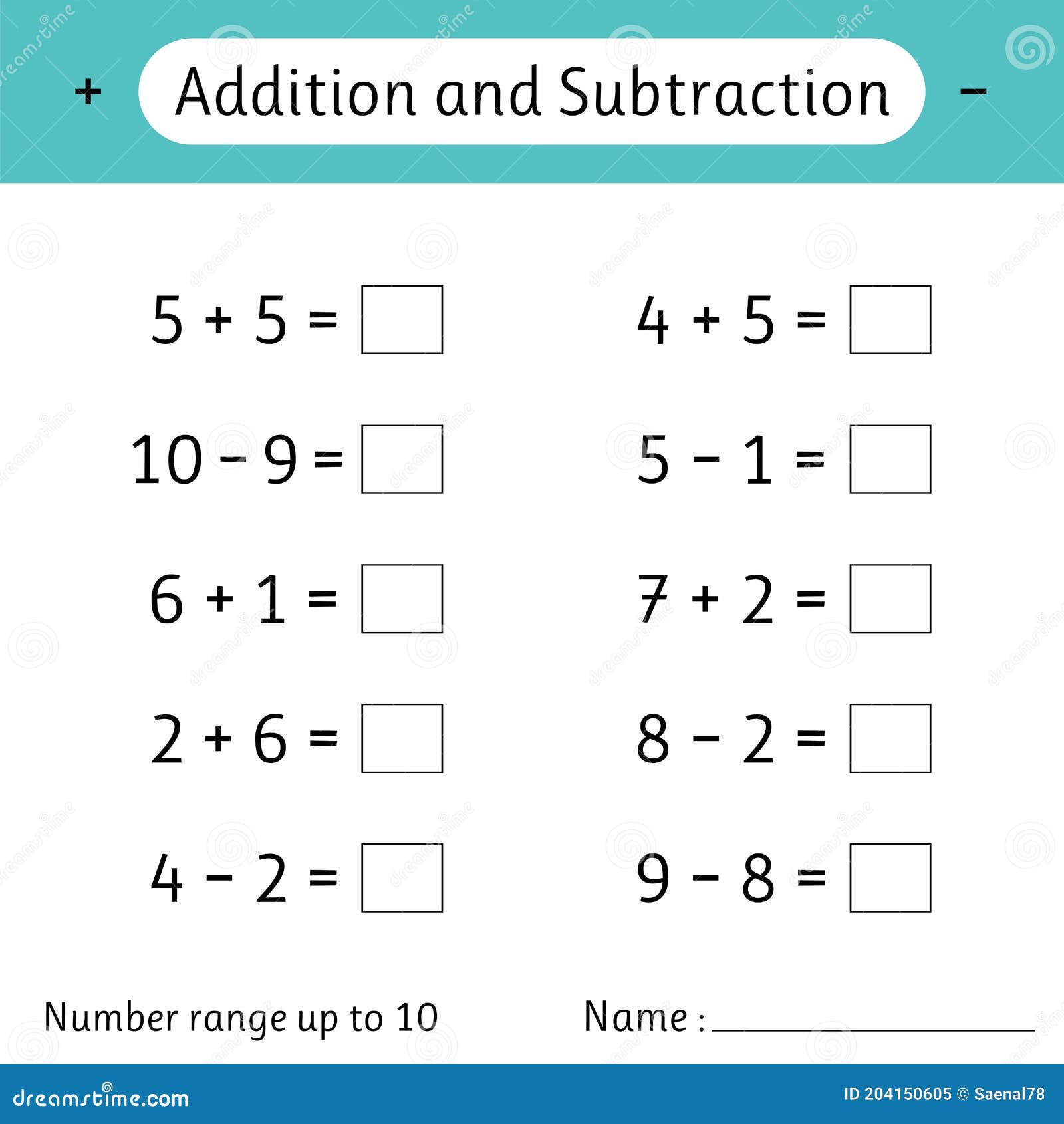 Adding And Subtracting Within 10 Worksheets