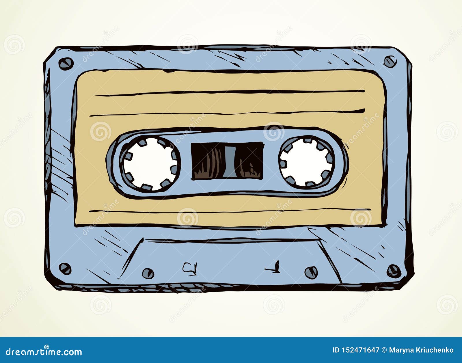 Cassette. Vector drawing stock vector. Illustration of design - 152471647