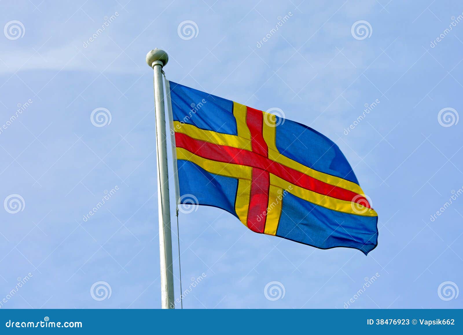 Aland Islands flag. stock image. Image of yellow, autonomy - 38476923