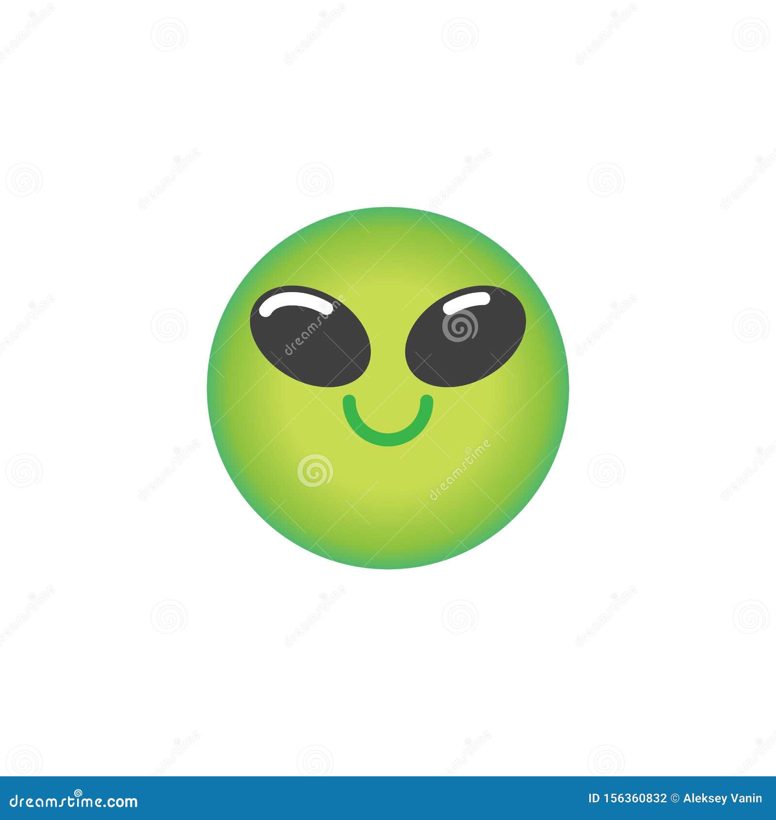 Alien emoticon flat icon stock vector. Illustration of cartoon - 156360832