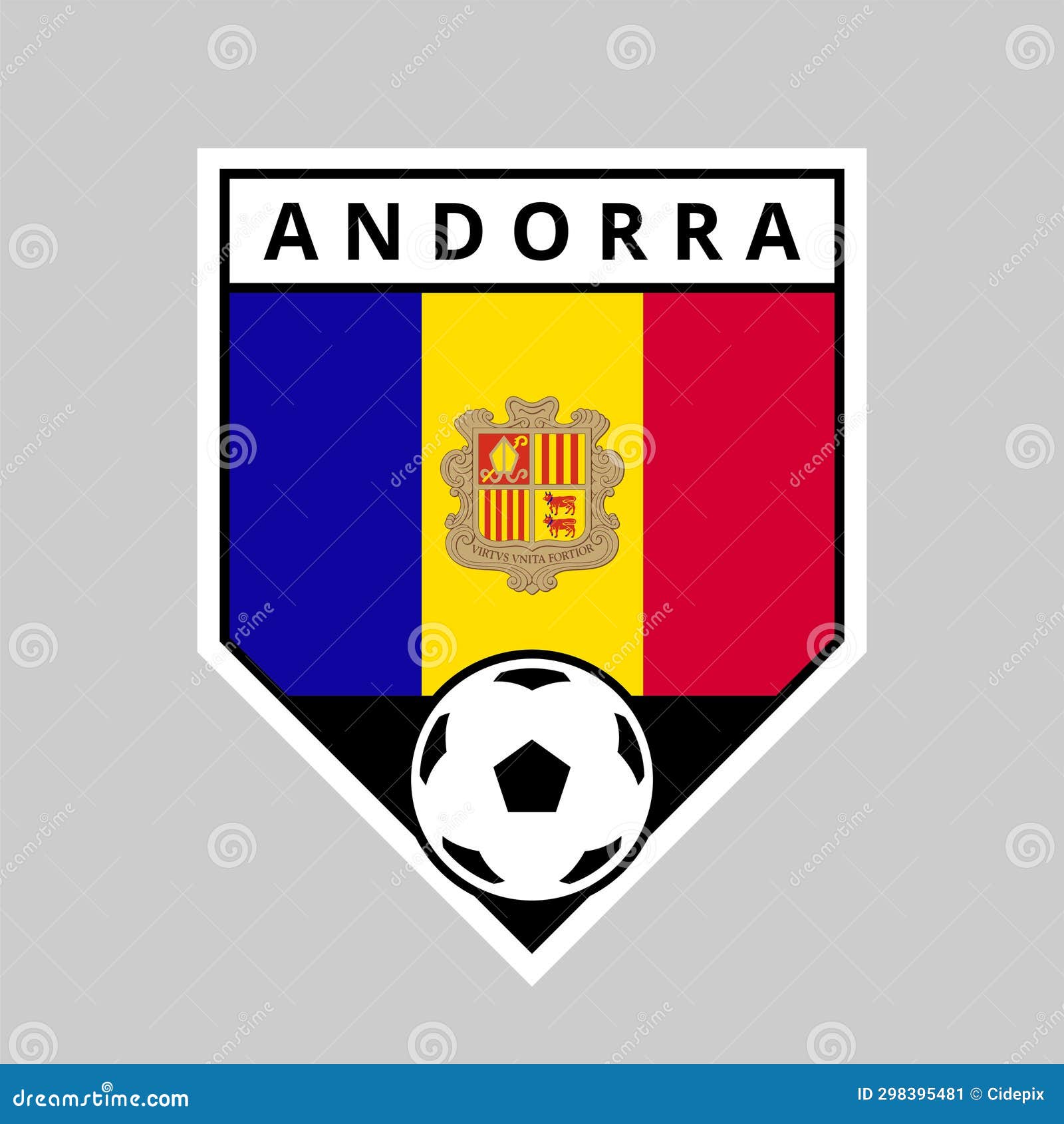 Angled Shield Football Team Badge of Andorra Stock Vector ...