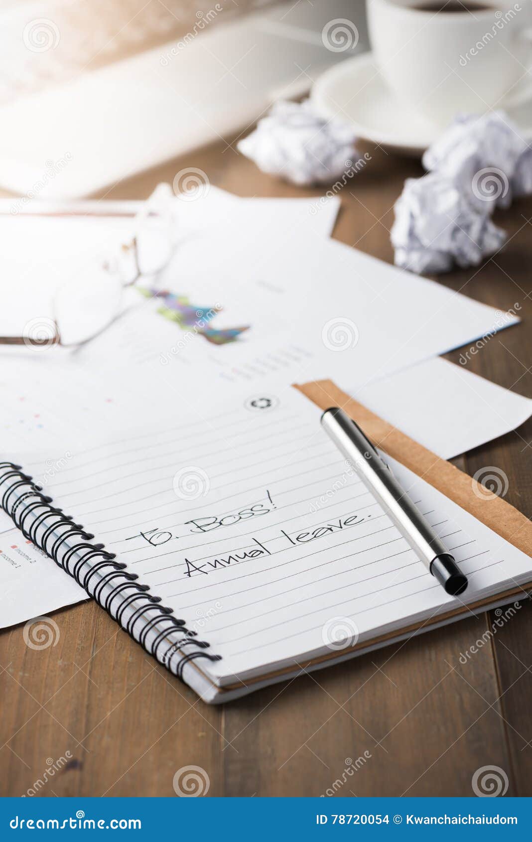 Annual Leave Text on Note Book Stock Photo - Image of happy, browsing ...