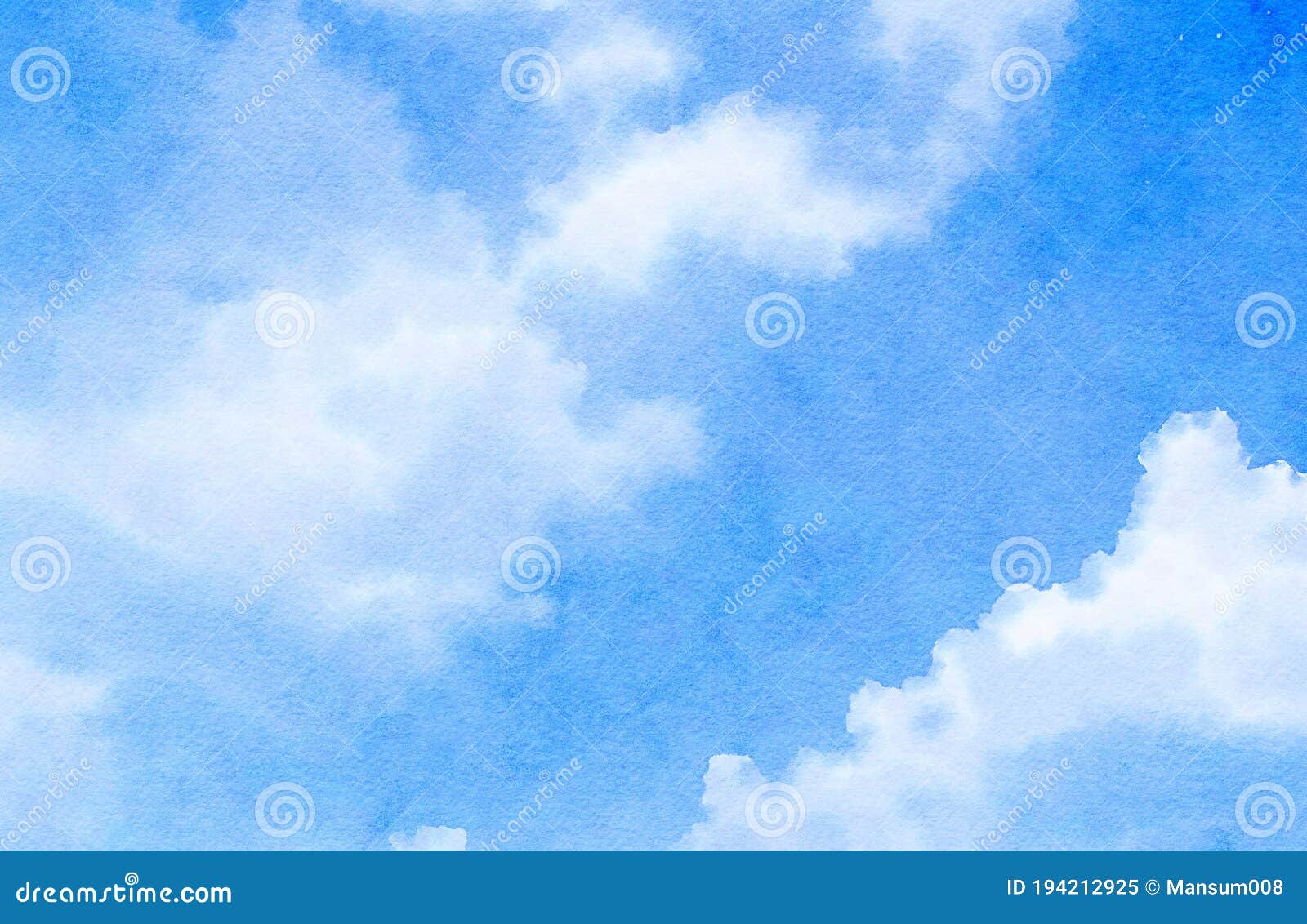 Aquarela Do Fundo Azul Do Céu Imagem de Stock - Imagem de papel, aquarela:  194212925