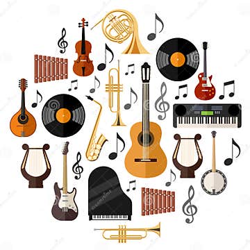 Assorted Musical Instruments Stock Vector - Illustration of childhood ...