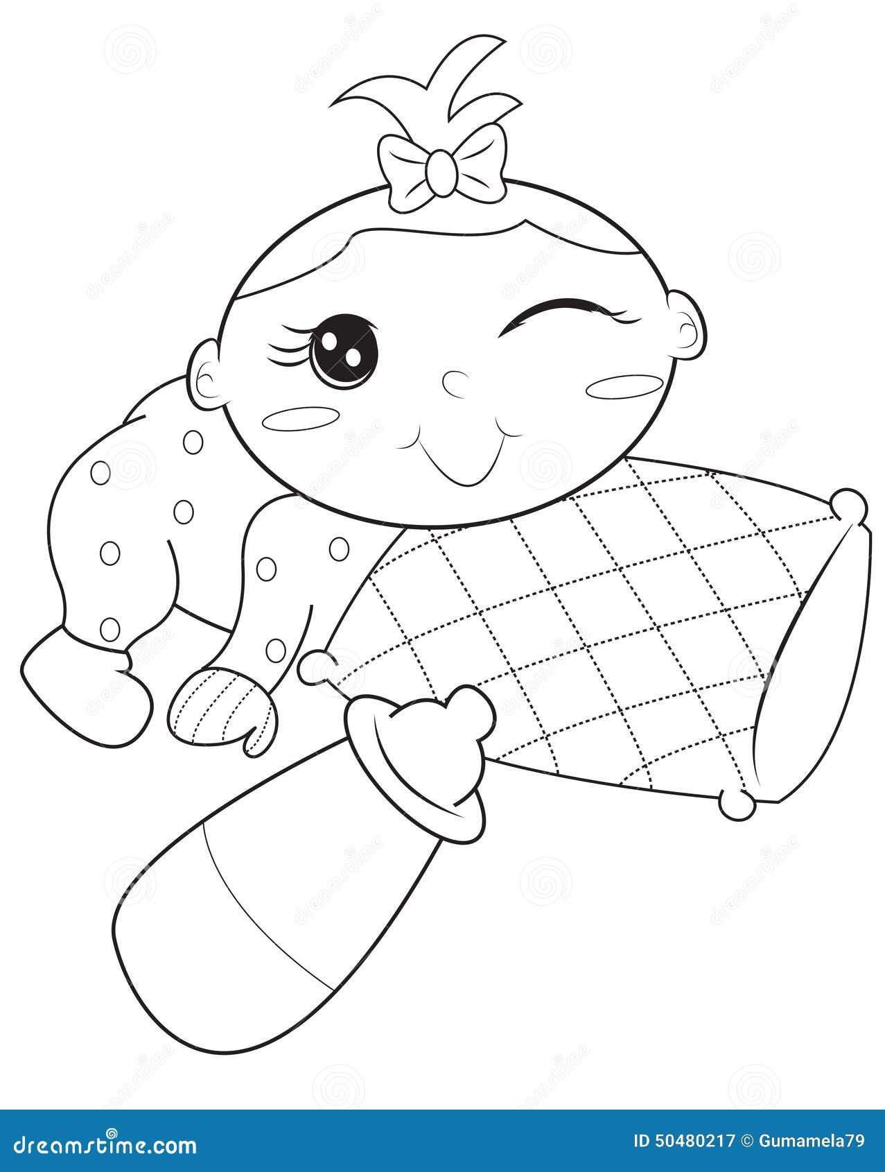 Baby coloring page stock illustration. Illustration of beautiful - 50480217