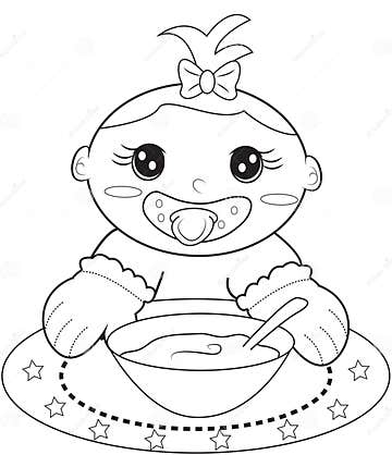 Baby coloring page stock illustration. Illustration of background ...