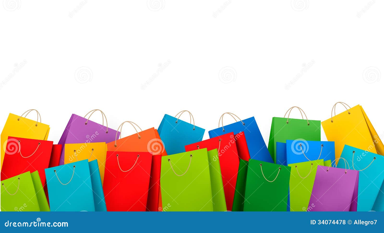 Background with Colorful Shopping Bags. Discount C Stock Vector -  Illustration of customer, merchandise: 34074478