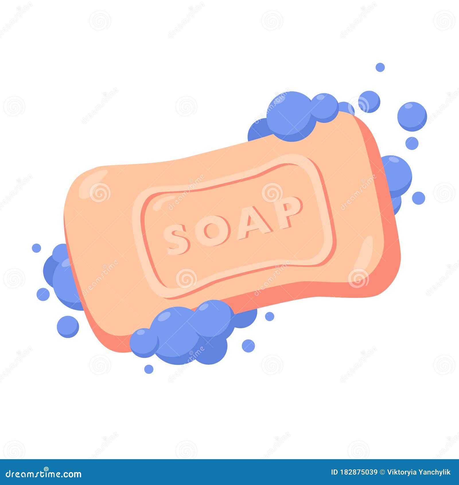 Bar of Soap with Foam Isolated on White Background Stock Vector ...