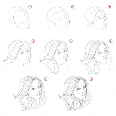 Creation Step by Step Pencil Drawing. Page Shows How To Learn ...