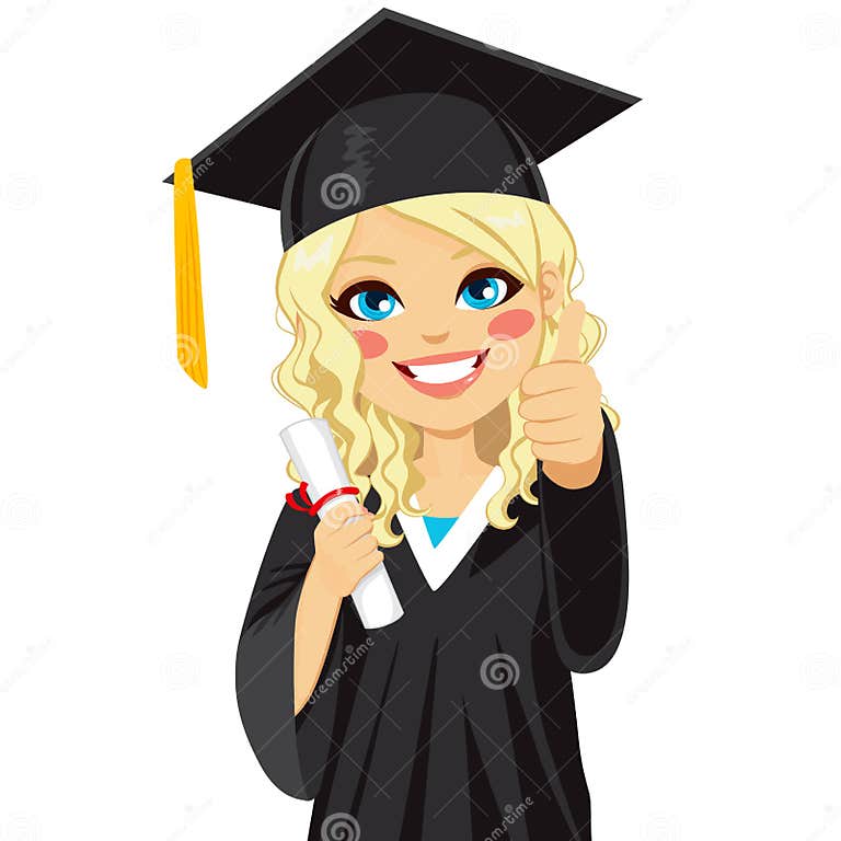 Blonde Graduation Girl stock vector. Illustration of graduated - 49988156