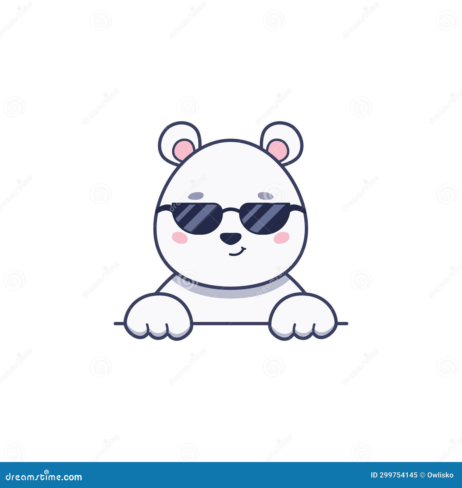 Cartoon Cute Polar Bear in Sunglasses Stock Vector - Illustration of ...