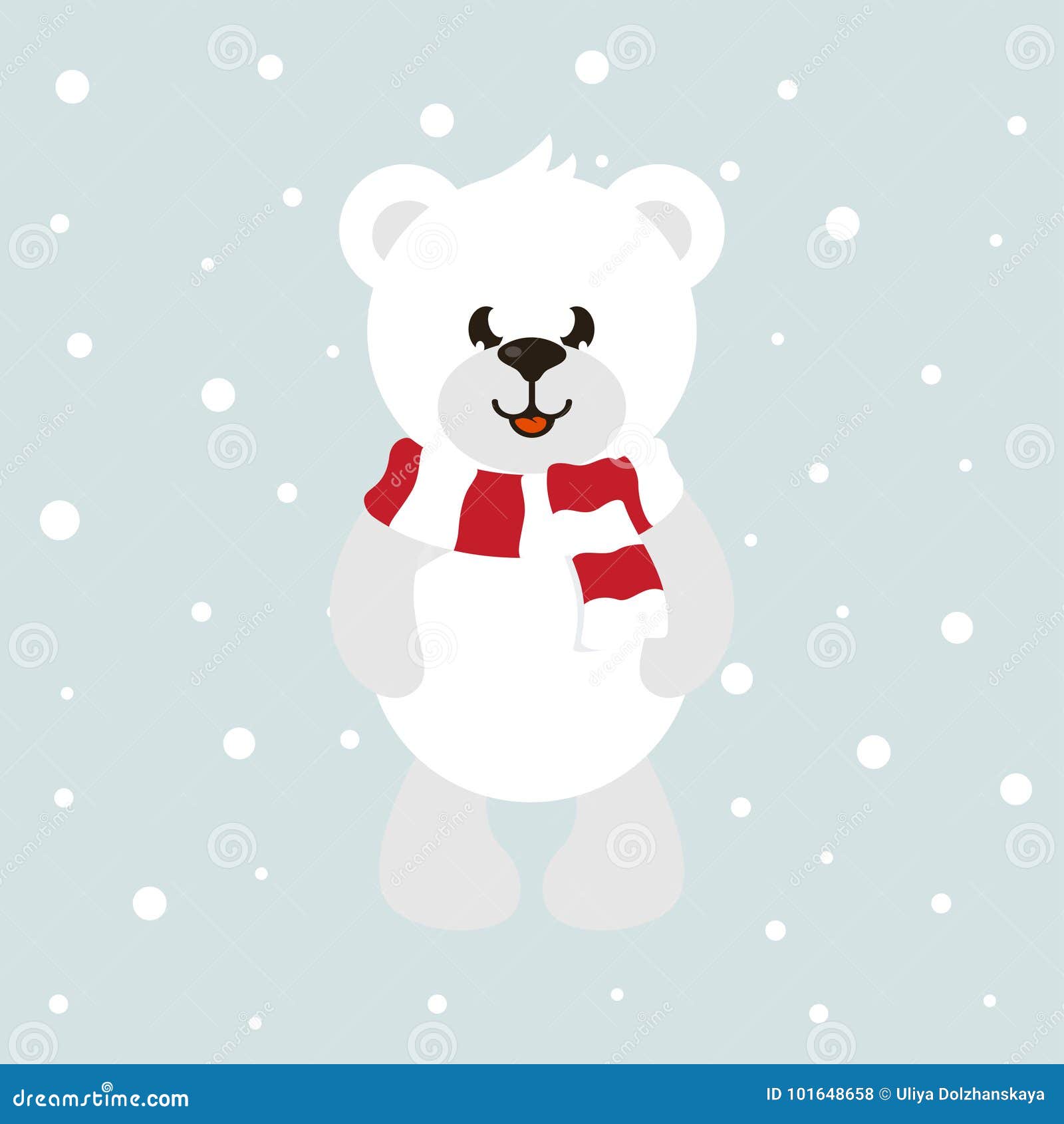 Cartoon cute white bear stock vector. Illustration of background ...