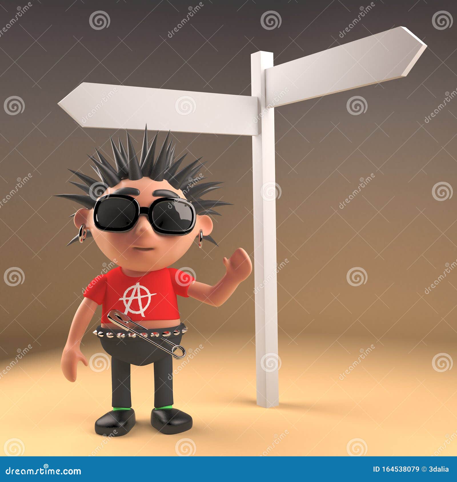 Cartoon 3d Punk Rock Character With Spiky Hair Standing At A Crossroads Road Sign 3d Illustration Stock Illustration Illustration Of Fashion Social 164538079 Cartoon character with spiky hair? https www dreamstime com cartoon d punk rock character spiky hair standing crossroads road sign illustration render image164538079