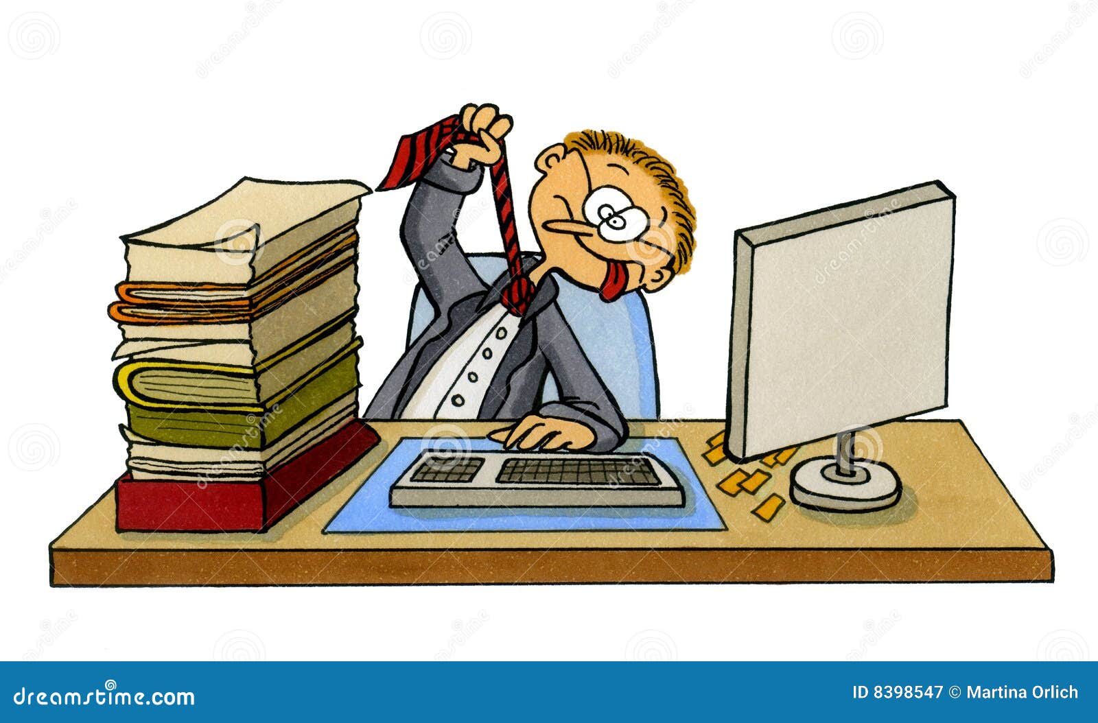 Cartoon of a Frustrated Office Worker Stock Illustration - Illustration of  comic, clerk: 8398547