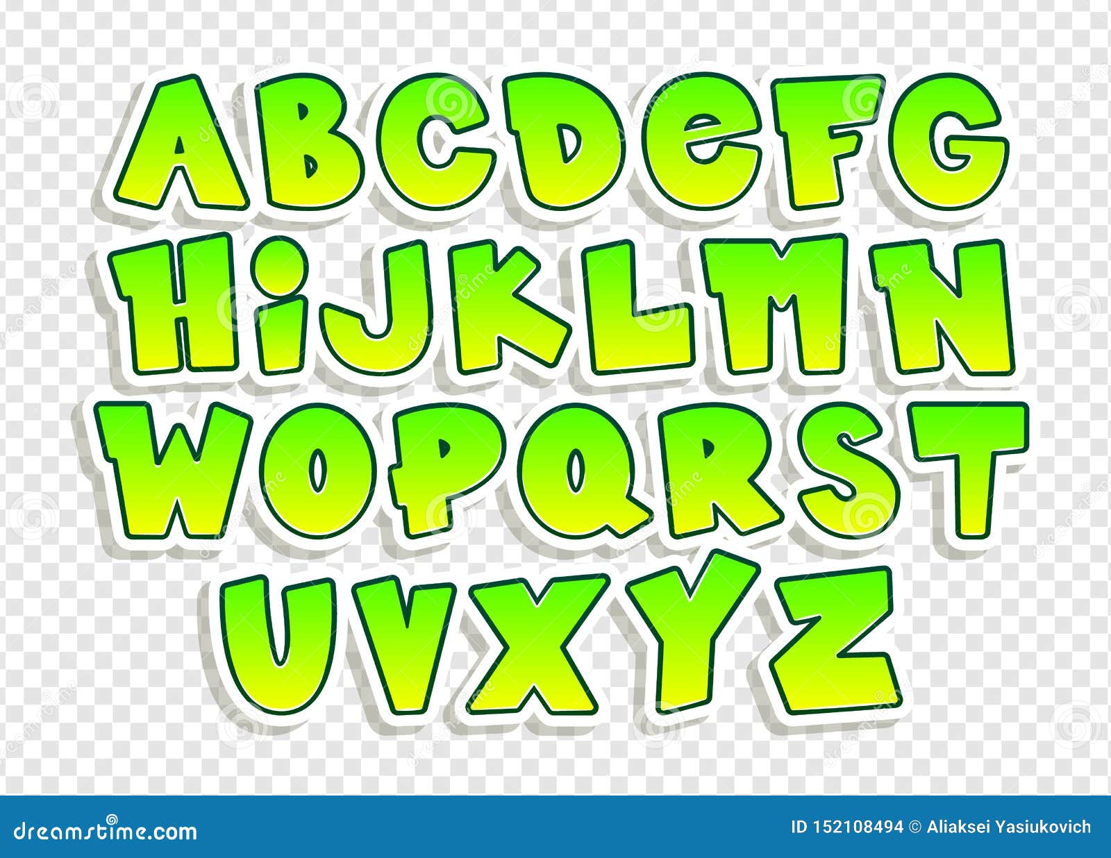 Cartoon vector font. stock vector. Illustration of lettering - 152108494