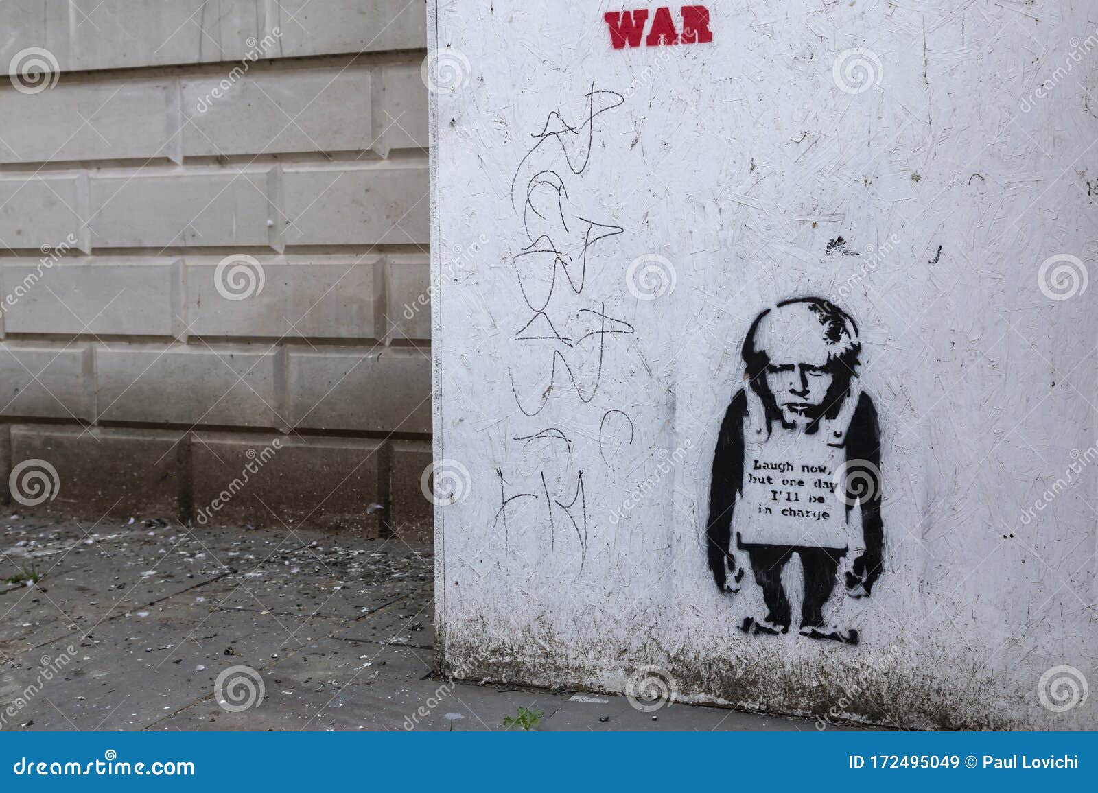 Class War Banksy Style Graffiti Editorial Stock Image - Image of wall ...