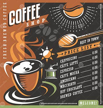 Coffee House Menu Creative Template Stock Vector - Illustration of ...