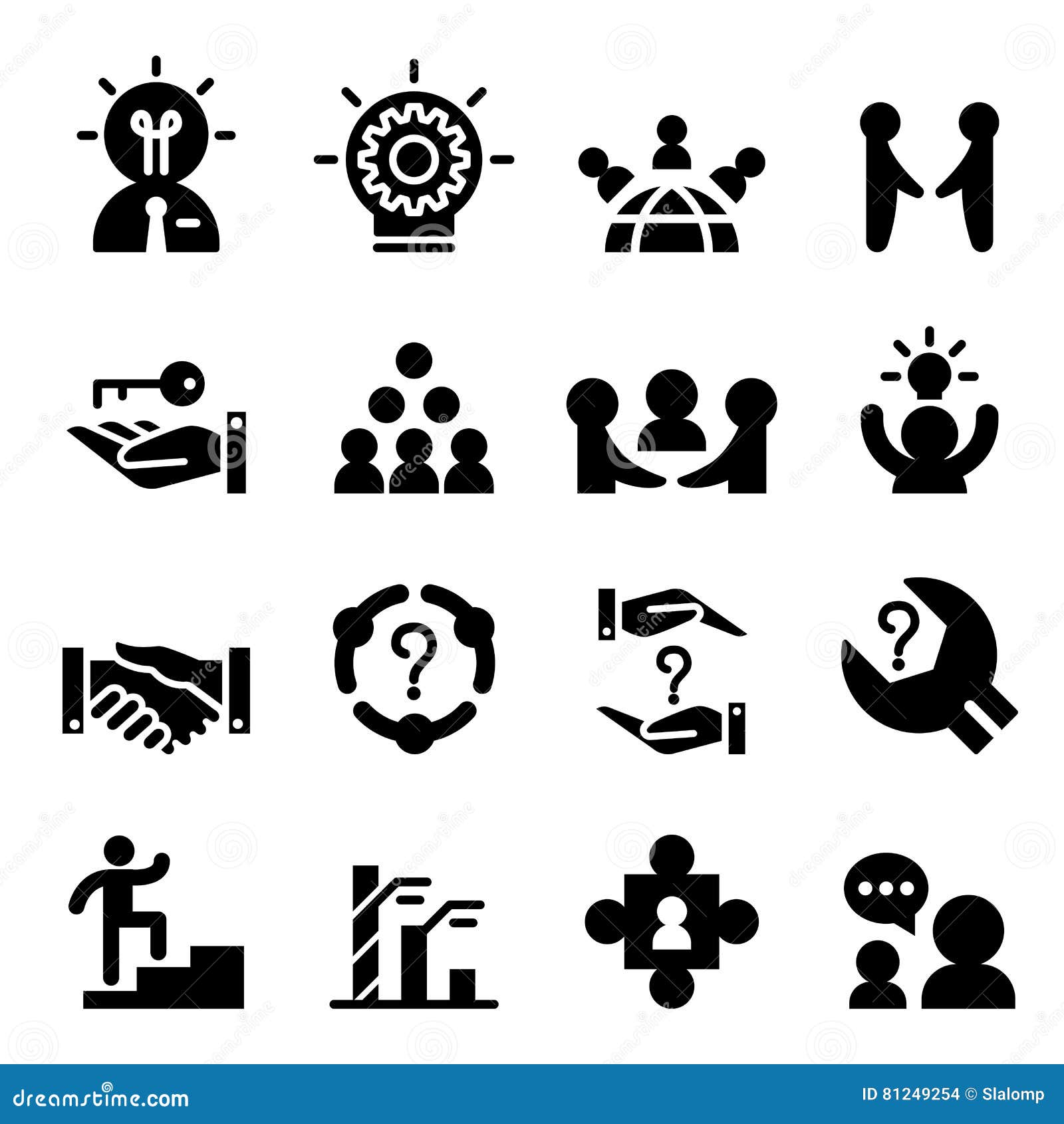 Consultant icon set stock vector. Illustration of analytic - 81249254