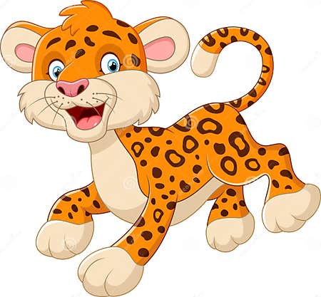 Cute cartoon leopard stock vector. Illustration of predator - 63807984