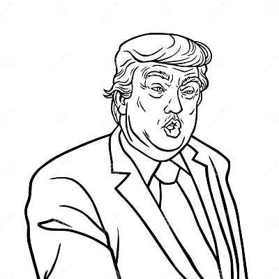 Donald Trump Hand Drawing Vector Caricature Portrait Editorial Stock ...