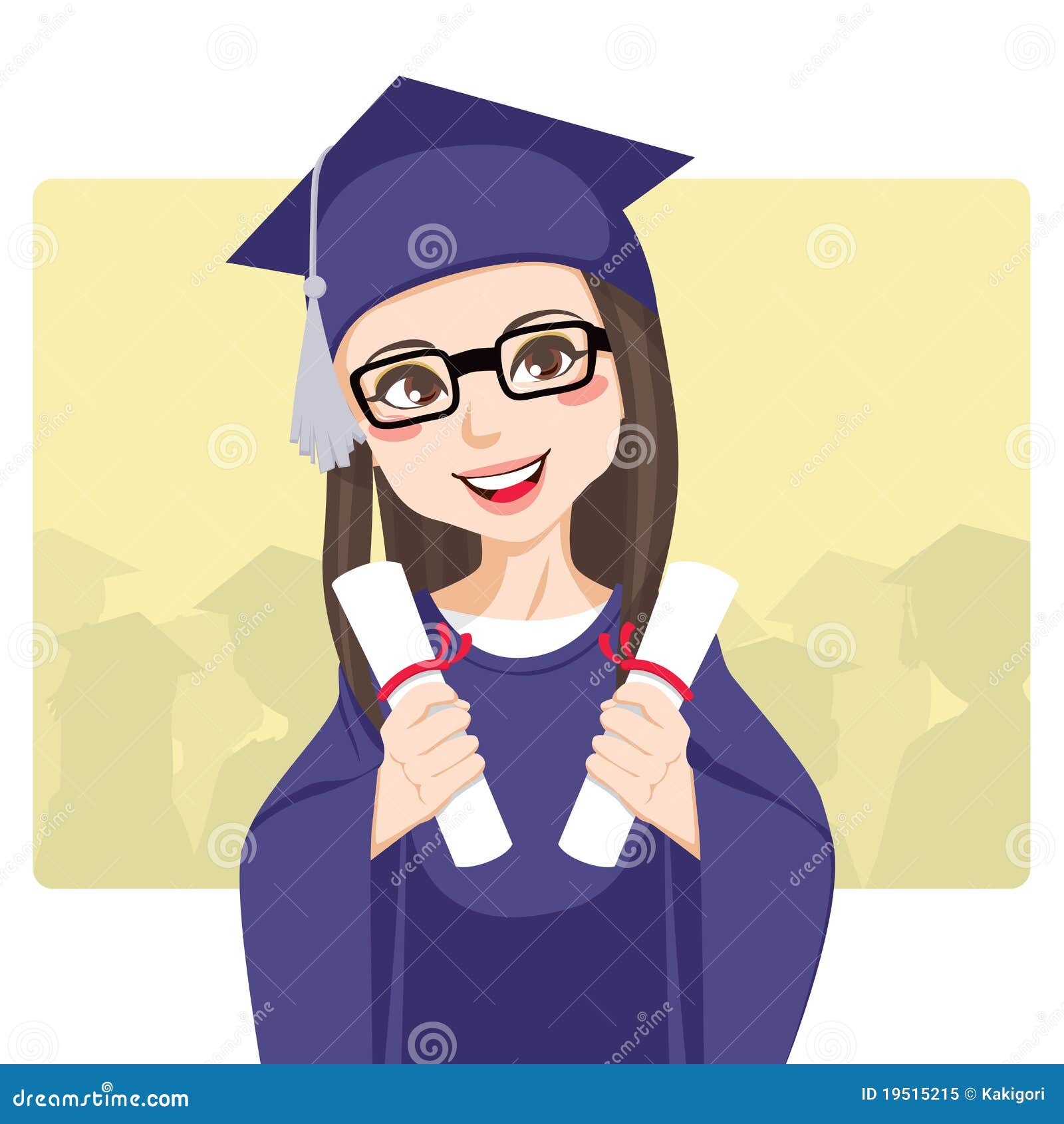 Double Graduation stock vector. Illustration of person - 19515215