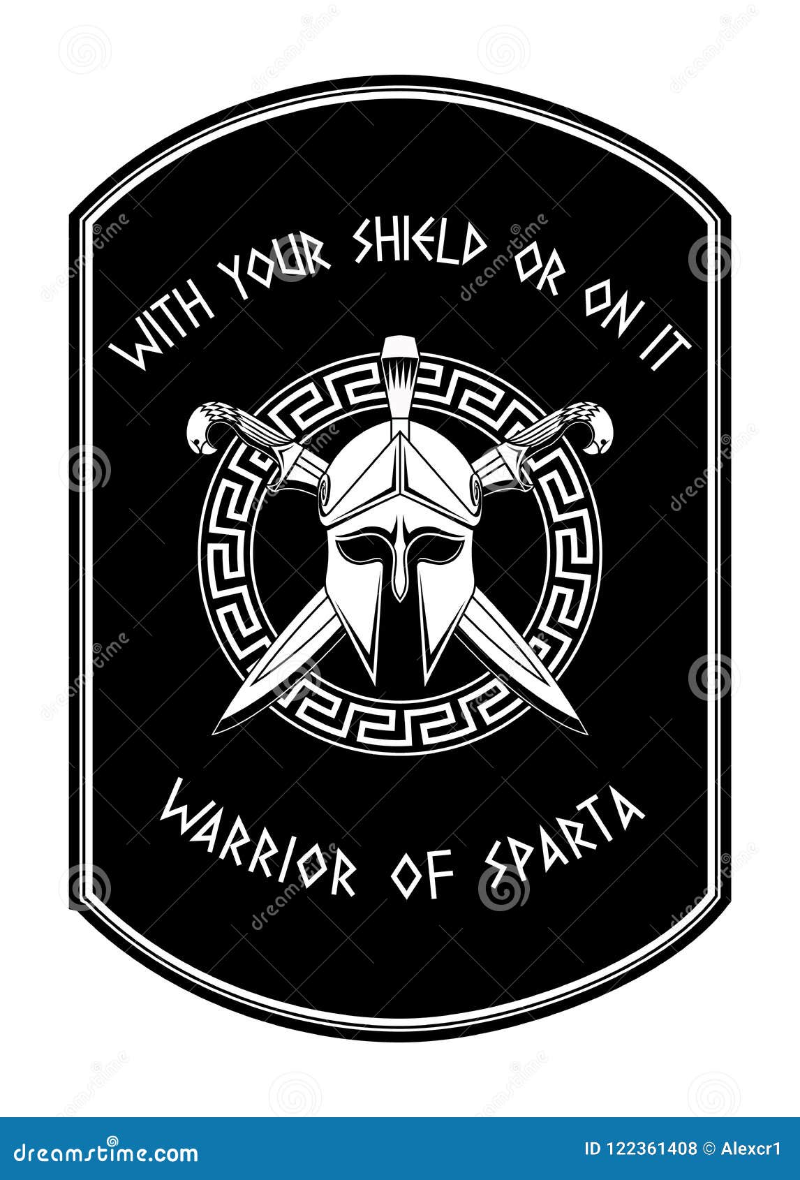 Emblem Warrior of Sparta stock vector. Illustration of culture - 122361408