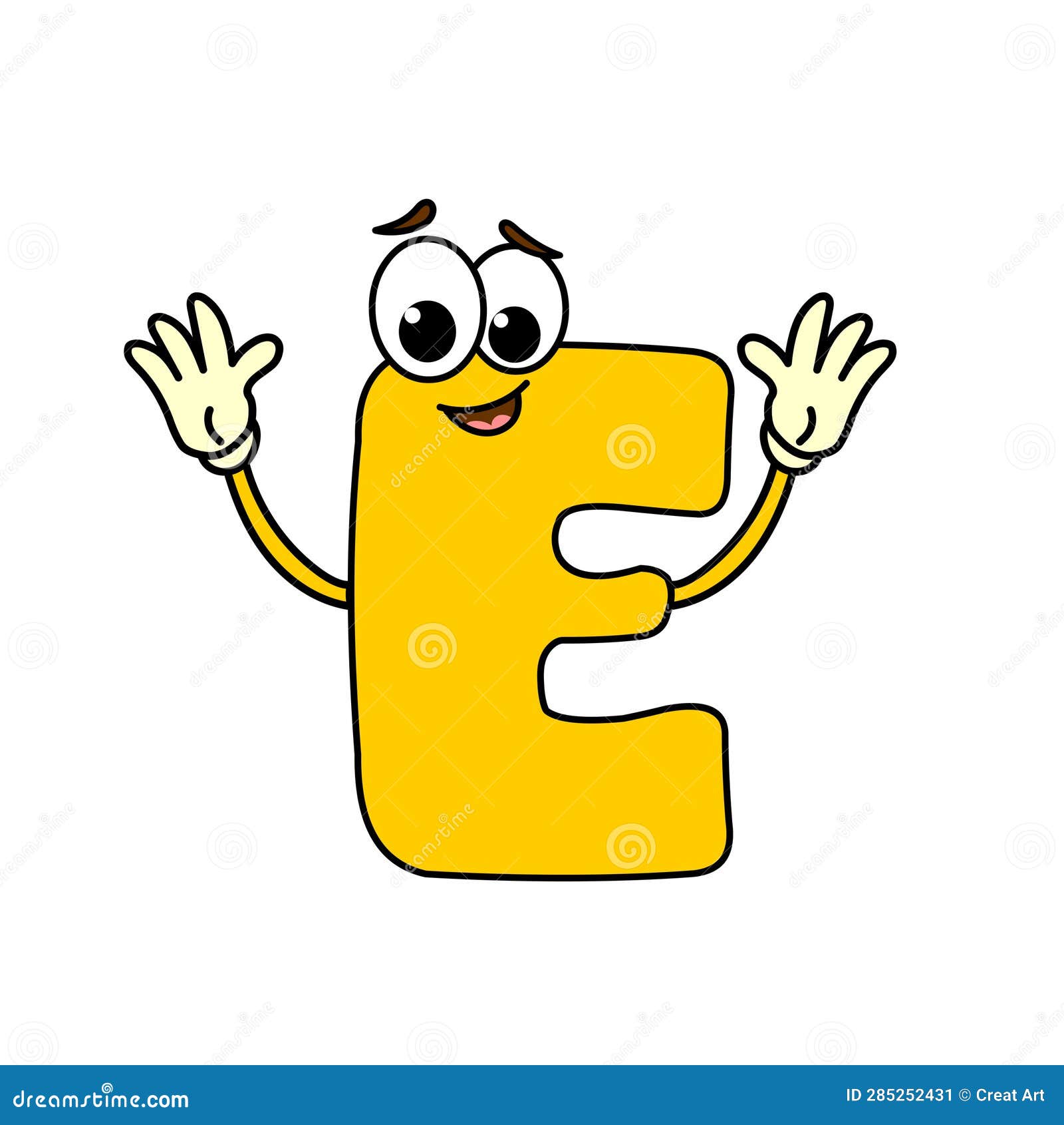 English Alphabet Character Cartoon Letter E Stock Illustration ...