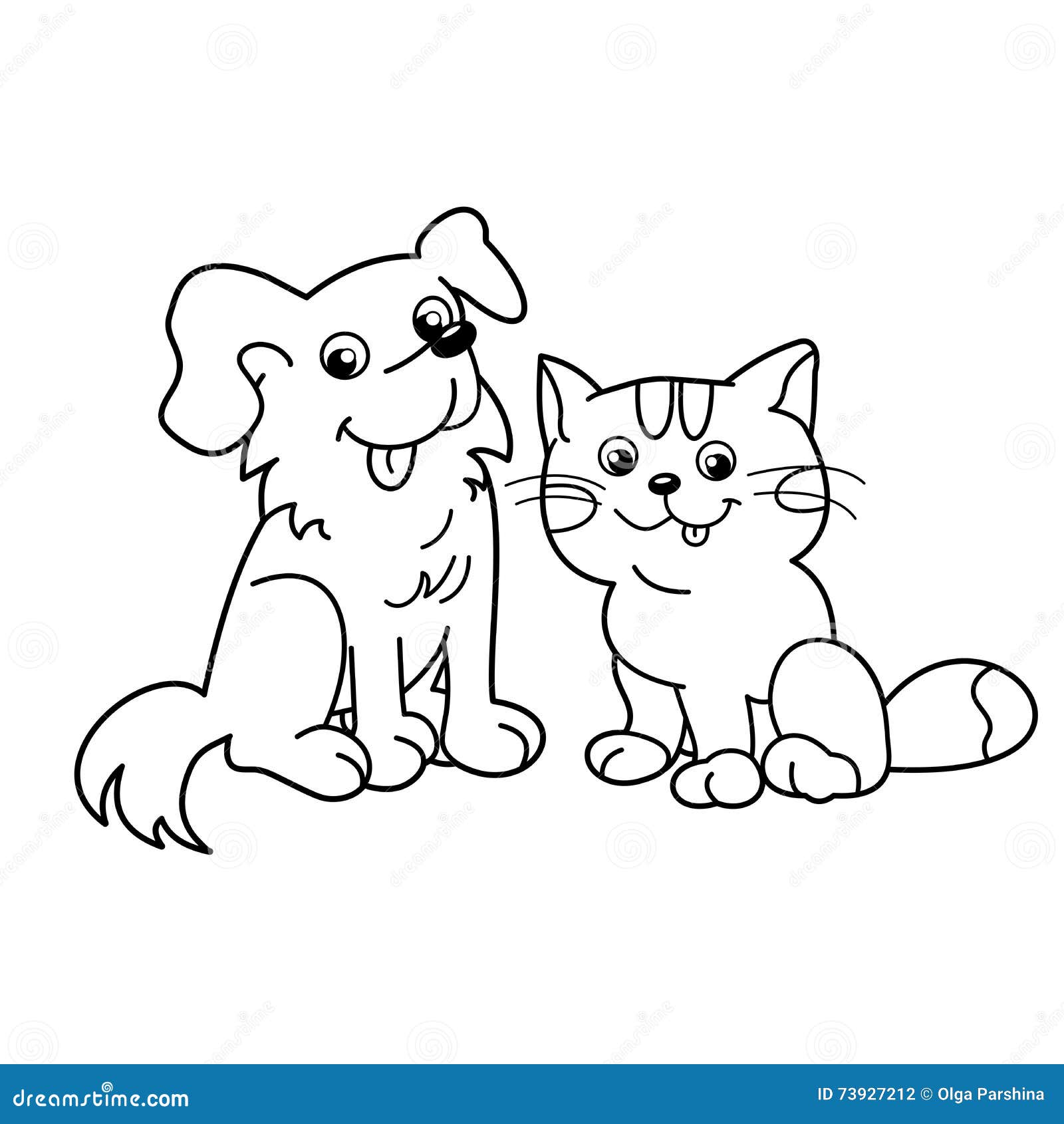 Desenhos de Colorir: Cao e Gato para imprimir, pintar e colorir