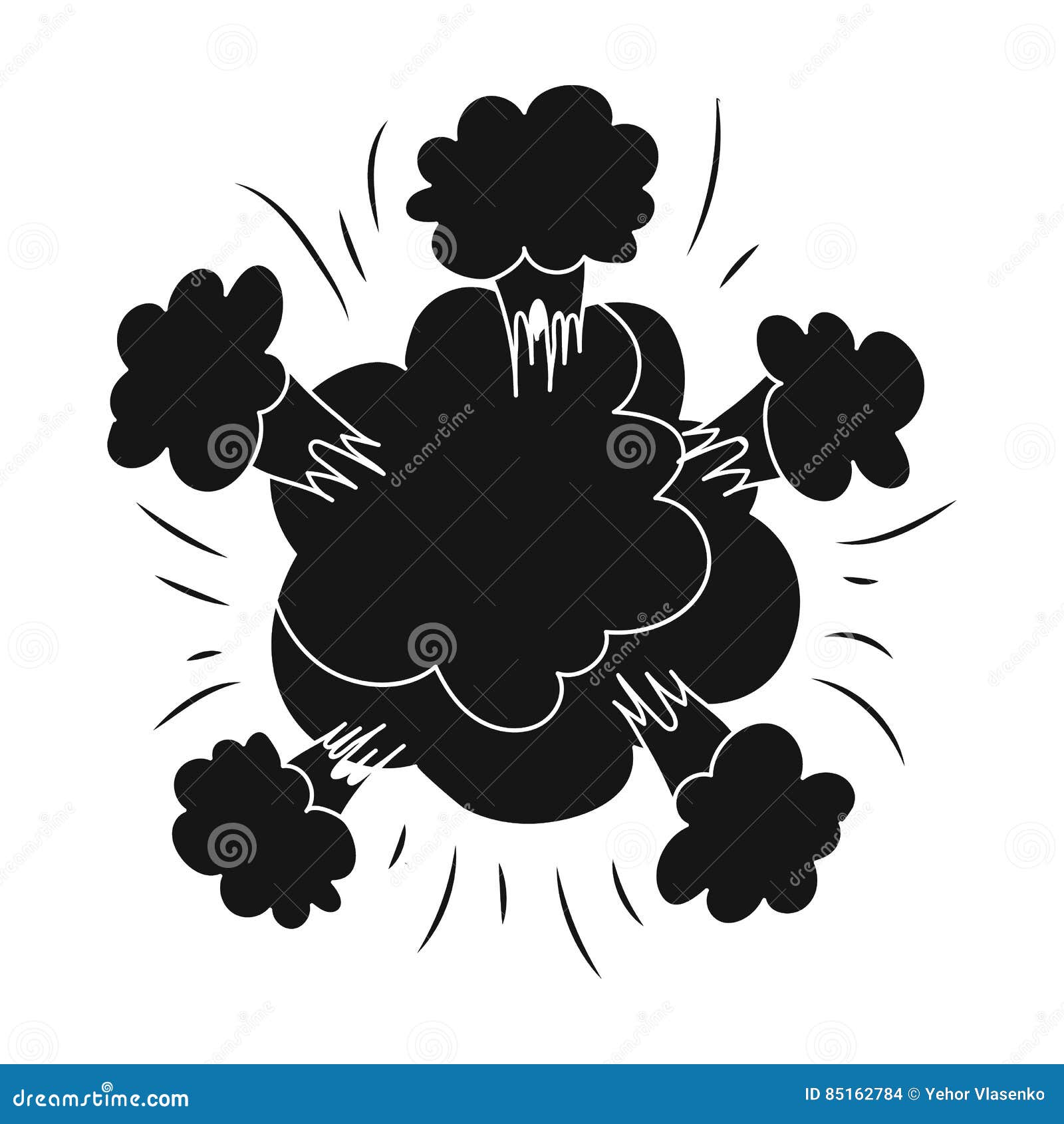 Explosion Icon in Black Style Isolated on White Background. Explosions ...