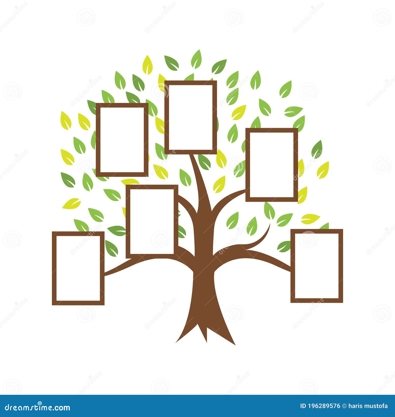 Family Tree Illustration Template Design Vector Stock Vector ...