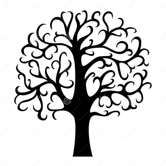 Family Tree Silhouette. Life Tree Stock Vector - Illustration of ...