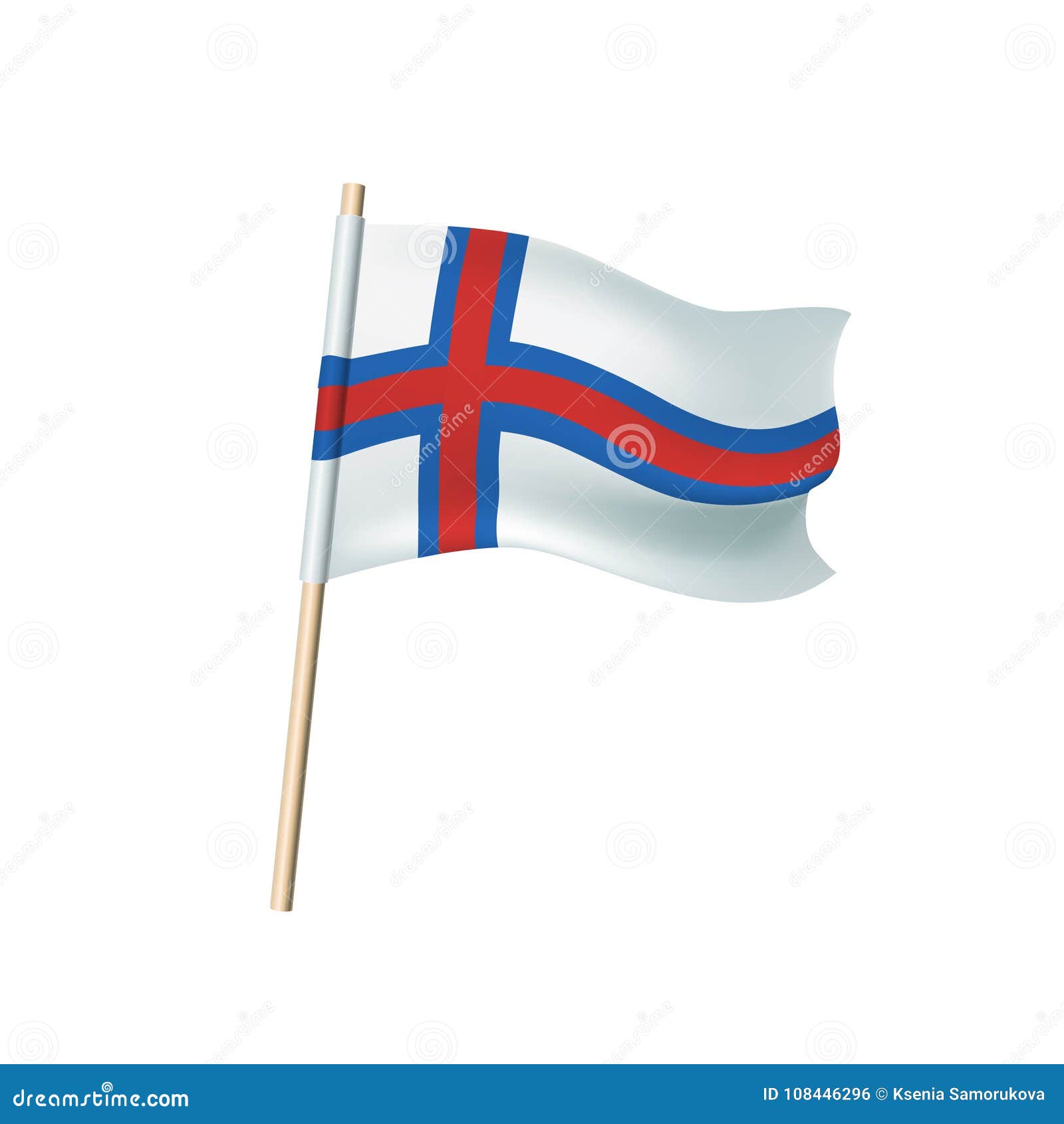 Faroe Islands Flag on White Background Stock Vector - Illustration of ...