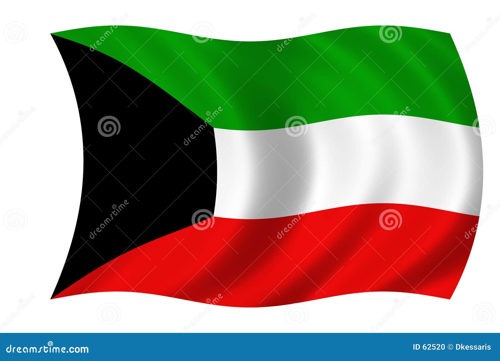 Flag of kuwait stock illustration. Illustration of ripples - 62520