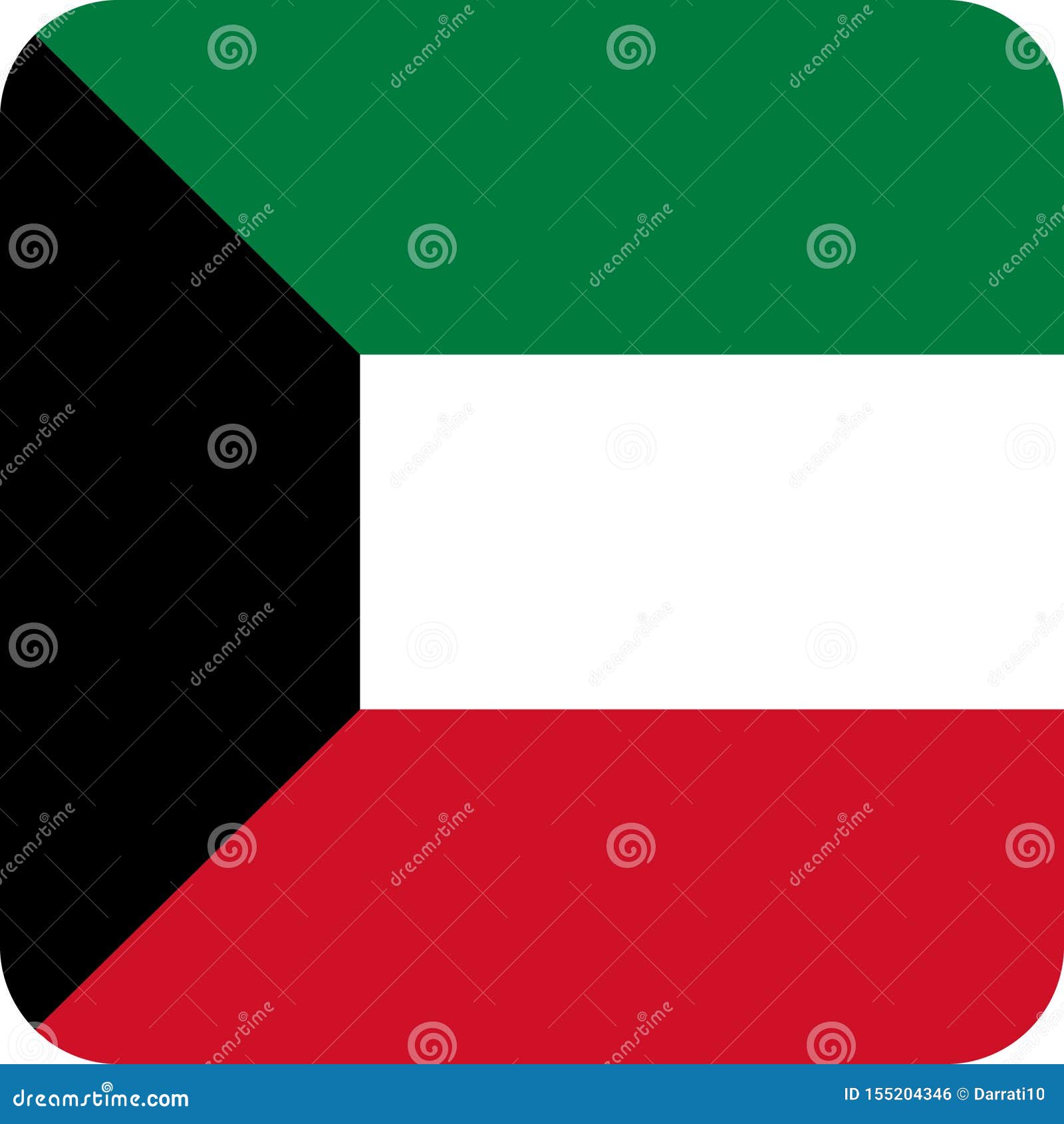 Flag Kuwait Asia Illustration Vector Eps Stock Vector - Illustration of ...