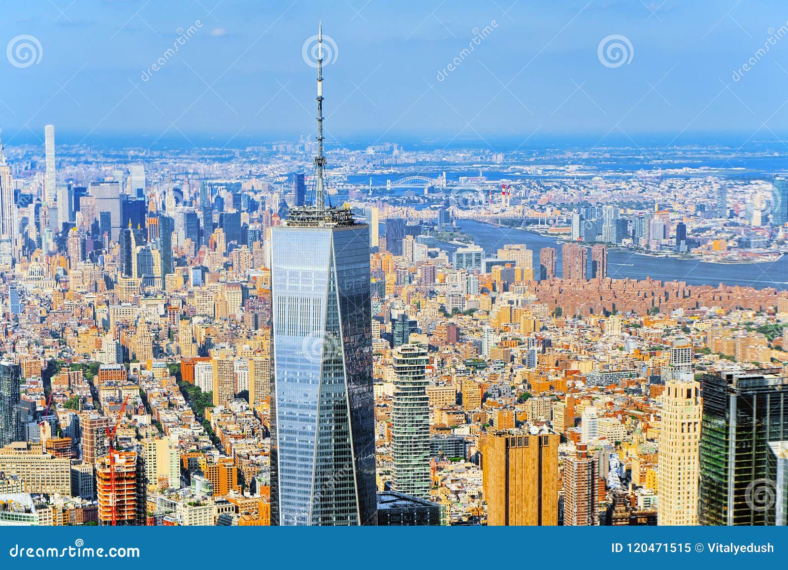 View of New York and Manhattan from a Bird`s Eye View. Editorial Image ...