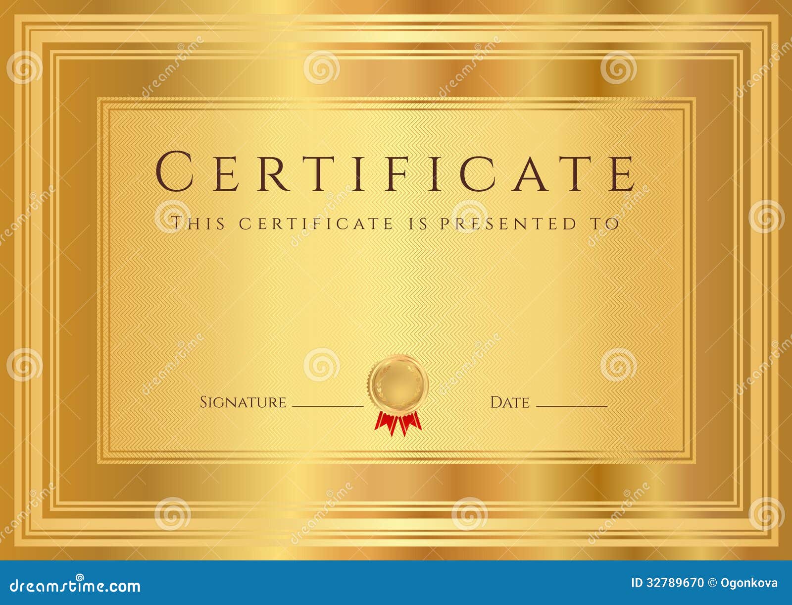 Gold Certificate / Diploma Background (template) Stock Vector -  Illustration of eduacation, design: 32789670