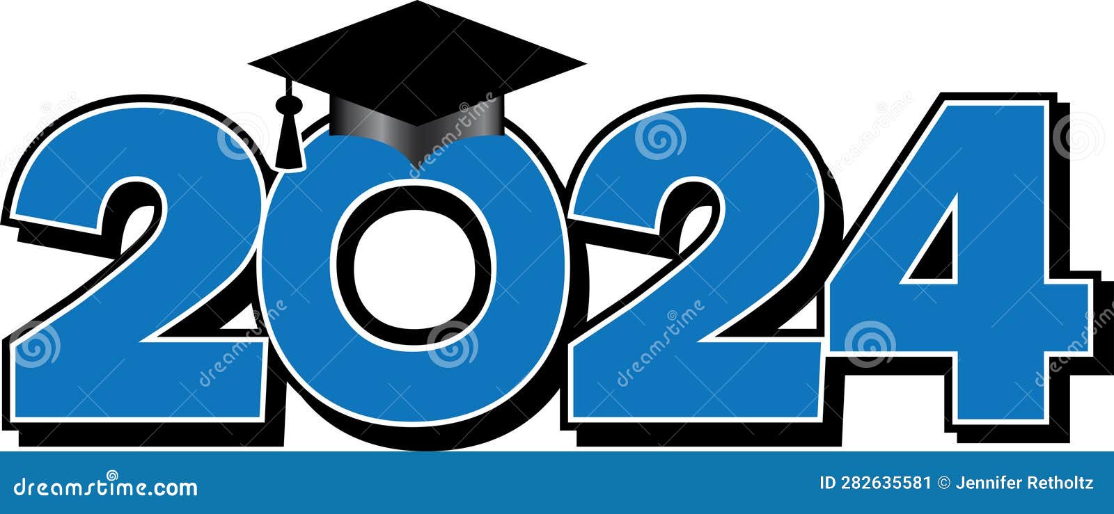 Grad blue 2024 stock illustration. Illustration of background - 282635581