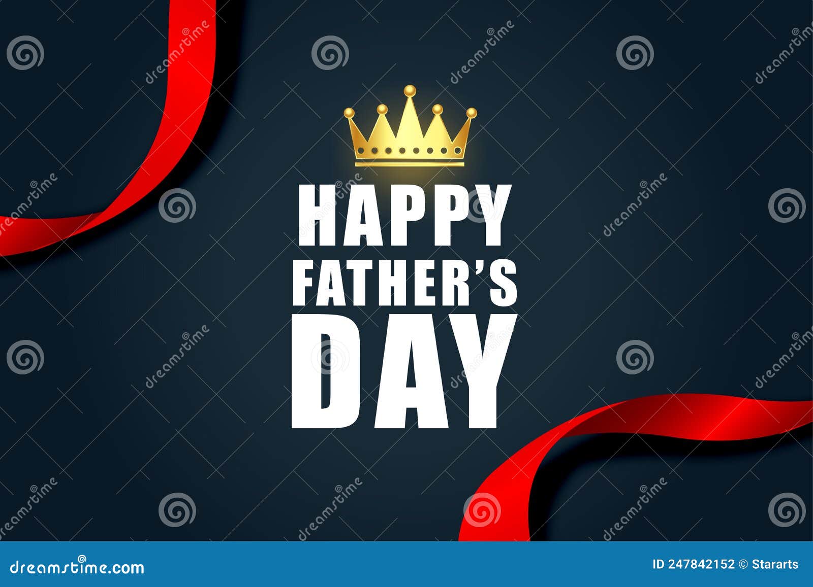 Happy Father`s Day Ribbon Style Greeting Design Stock Vector ...