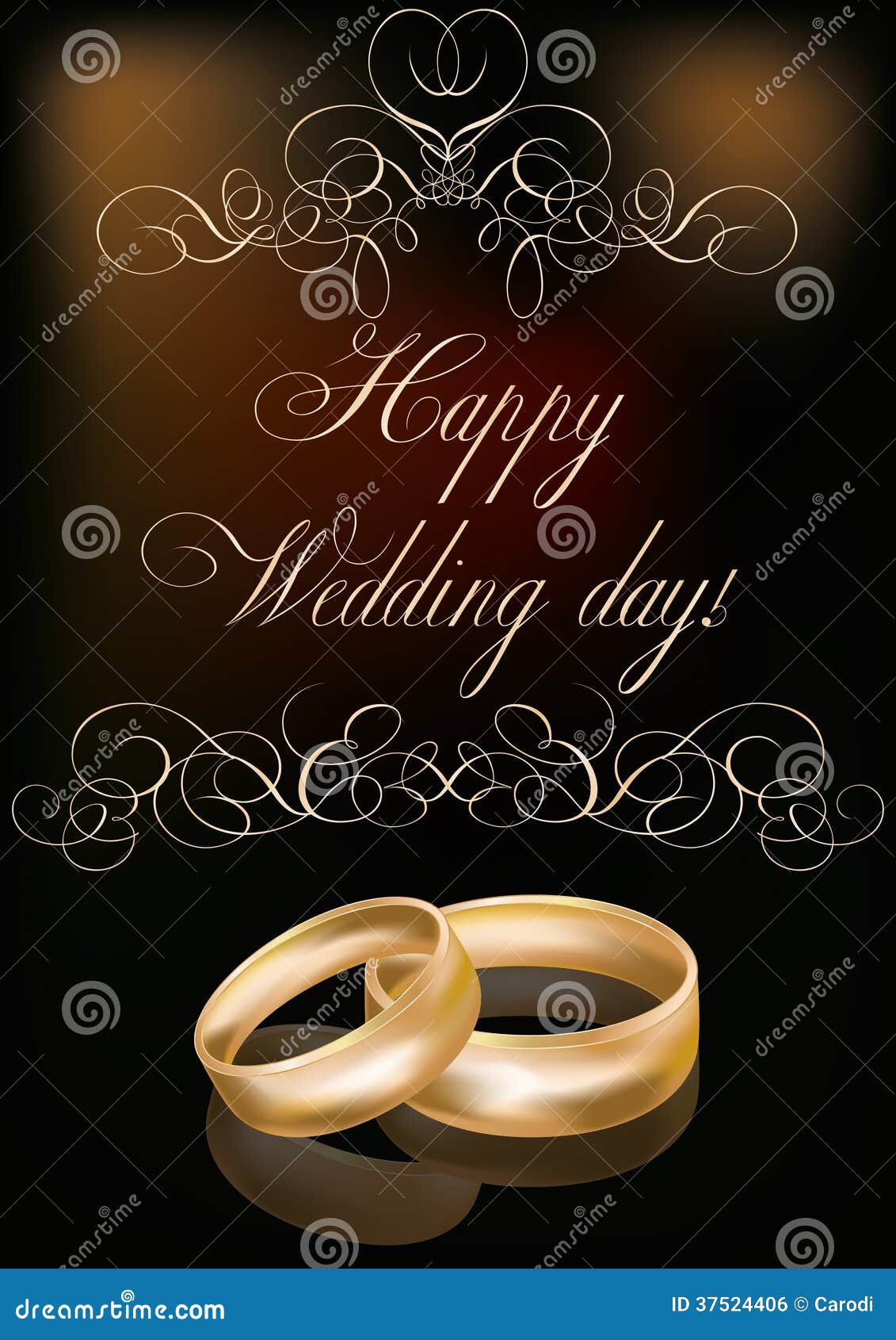 Happy Wedding day card stock vector. Illustration of marriage ...