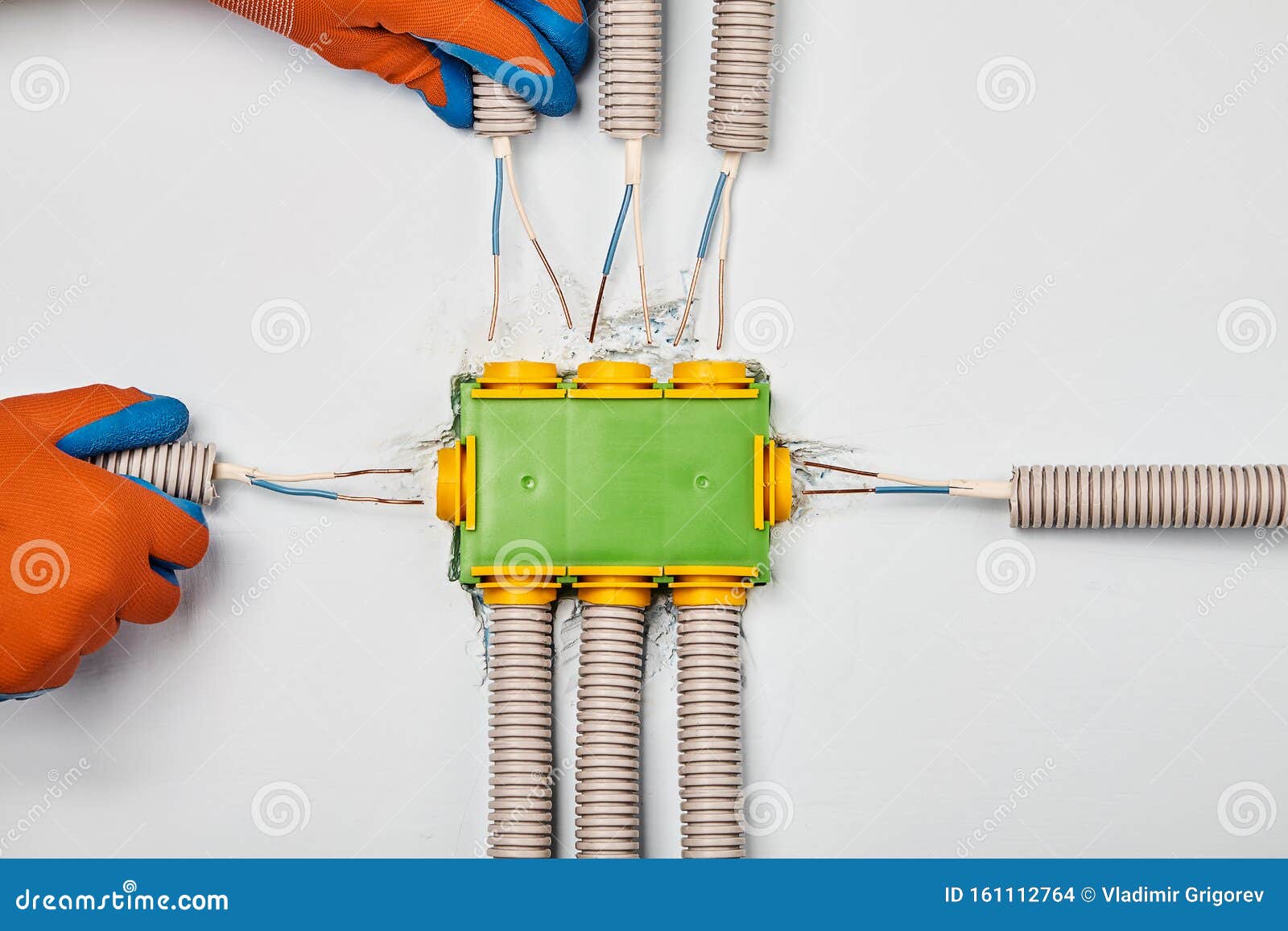 Installing of a Plastic Electrical Panel in Home Stock Photo - Image of ...