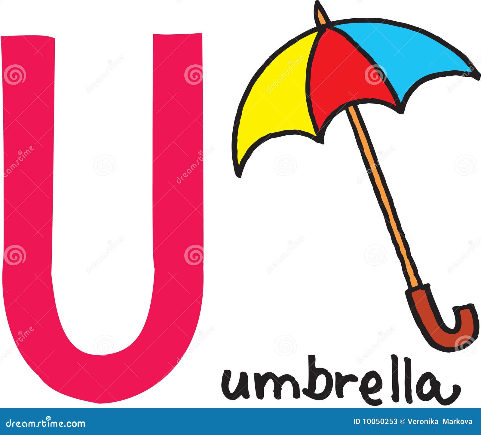 Letter U - Umbrella Stock Photos - Image: 10050253