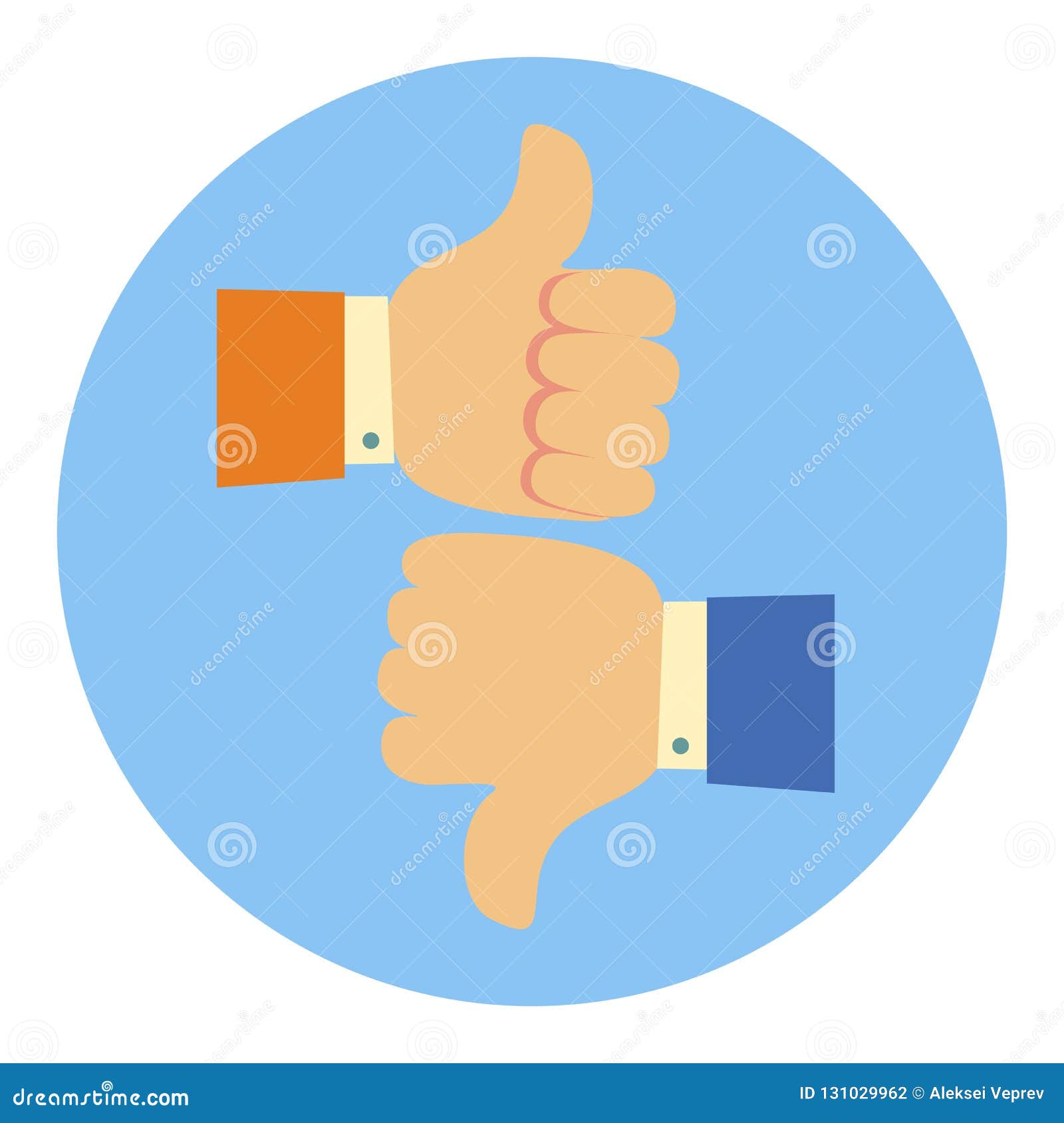 Like and Dislike Hands. Flat Cartoon Illustration Stock Vector ...