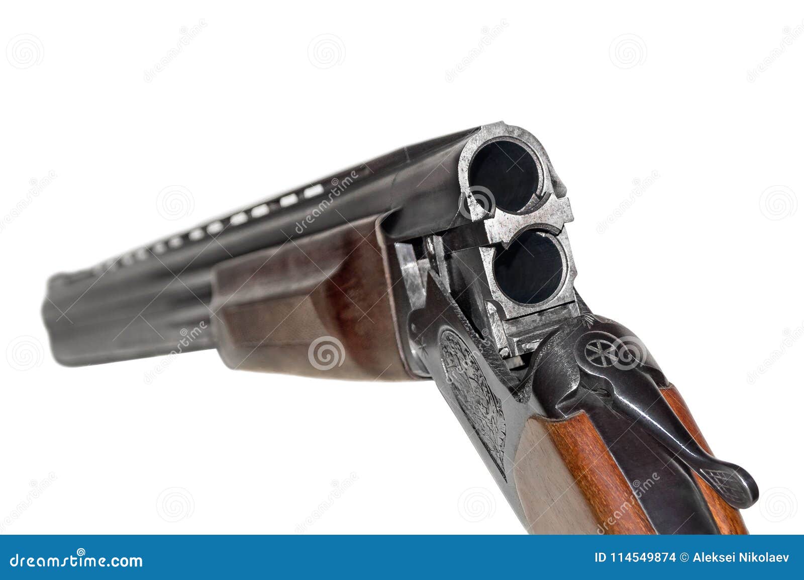 Loading Double-barreled Shotgun Stock Photo - Image of grip, shot ...