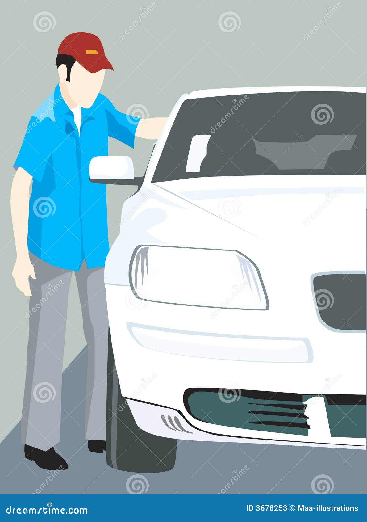 Man and car stock vector. Illustration of luxury, race - 3678253