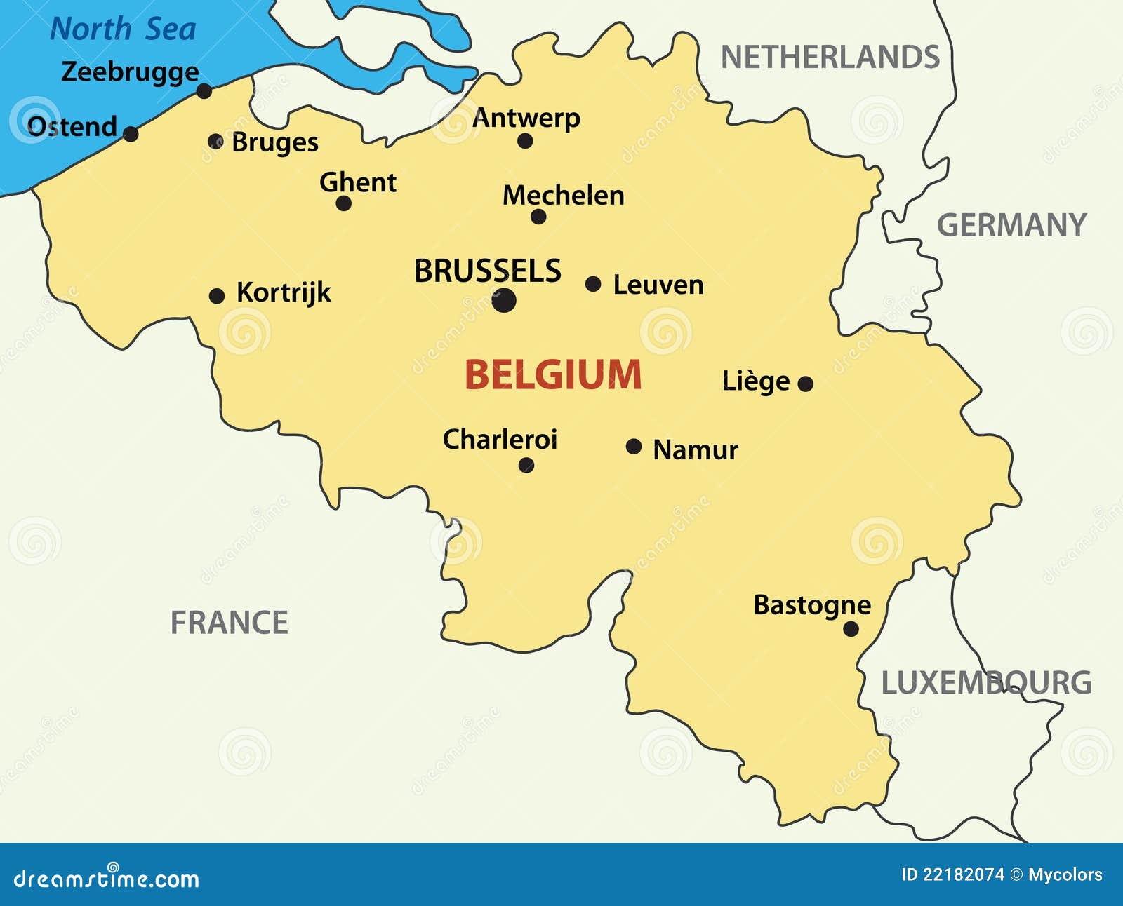 Map - Kingdom Of Belgium - Vector Stock Images - Image: 22182074