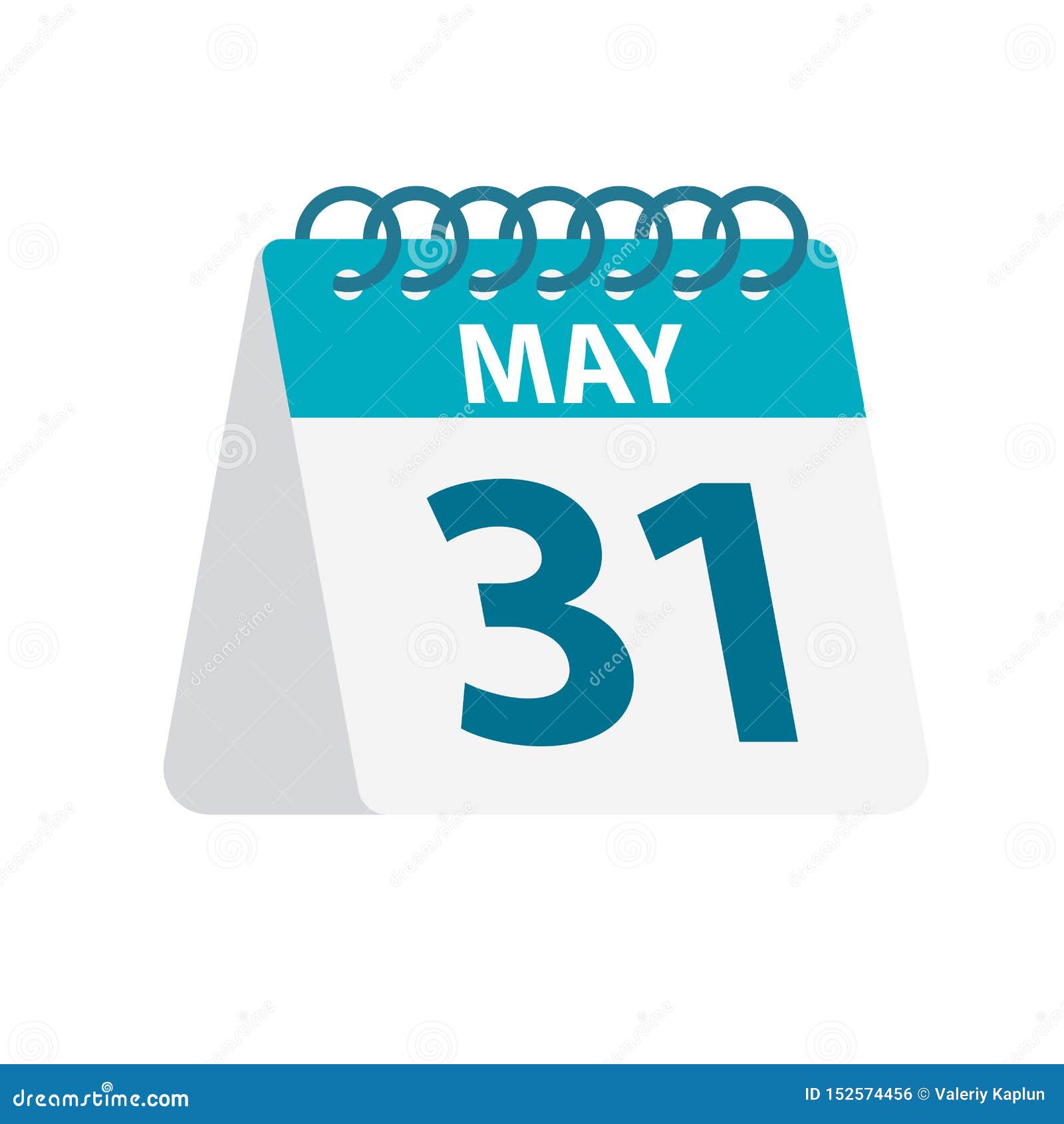 May 31 Calendar Icon. Vector Illustration of One Day of Month