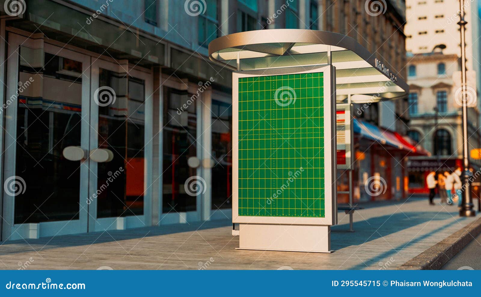 Mockup, Bus Stops are Located on City Streets Where Buses Pass Stock ...