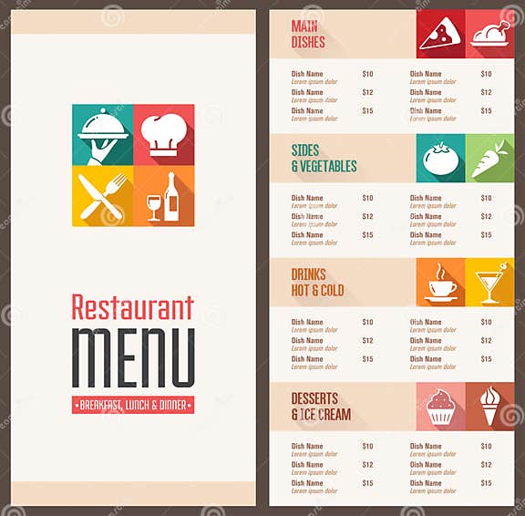 Modern menu Template stock vector. Illustration of dessert - 58385462