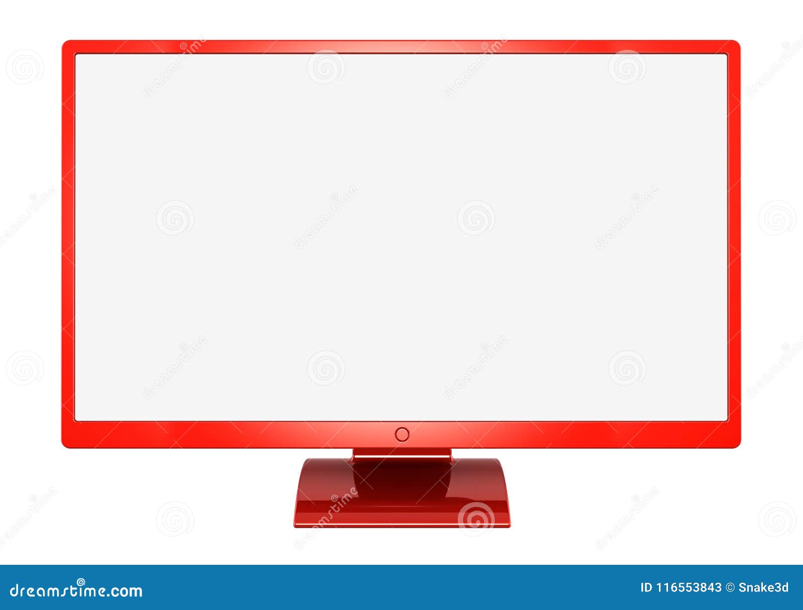 Monitor Computer Flat Screen Wide Blank Desktop LCD TV Red Stock ...